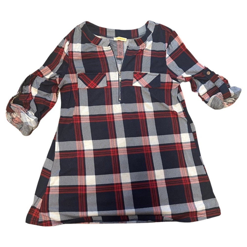 Soft Plaid Baikea Tunic Top - Size Medium